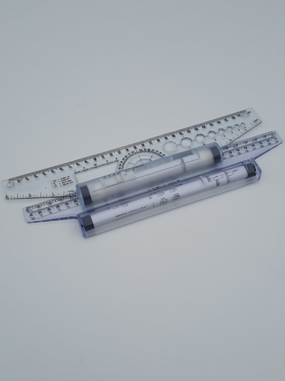 2 Pieces Plastic Measuring Rolling Ruler Drawing Parallel Multifunctional Tools